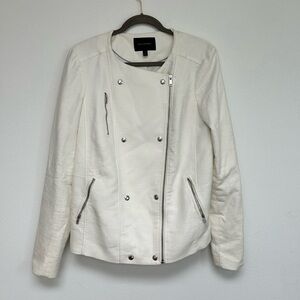 Banana Republic White Zip Up Women’s cotton bomber Jacket size 12